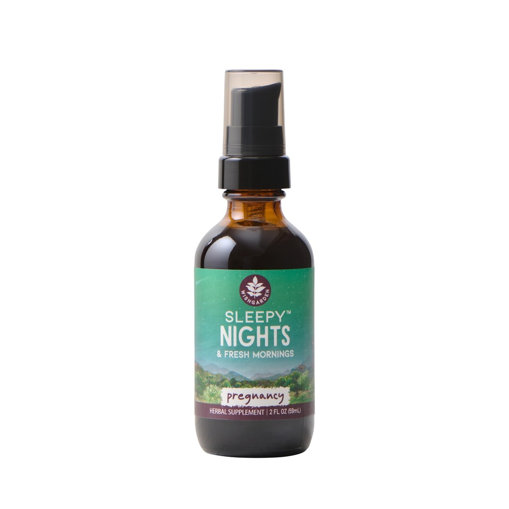WishGarden Herbs Sleepy Nights for Pregnancy - Plant-Based Herbal Sleep Aid Safe for Pregnant Moms, Organic Sleep Tincture with Chamomile & Scullcap Supports Restful Sleep Without Melatonin, 2oz