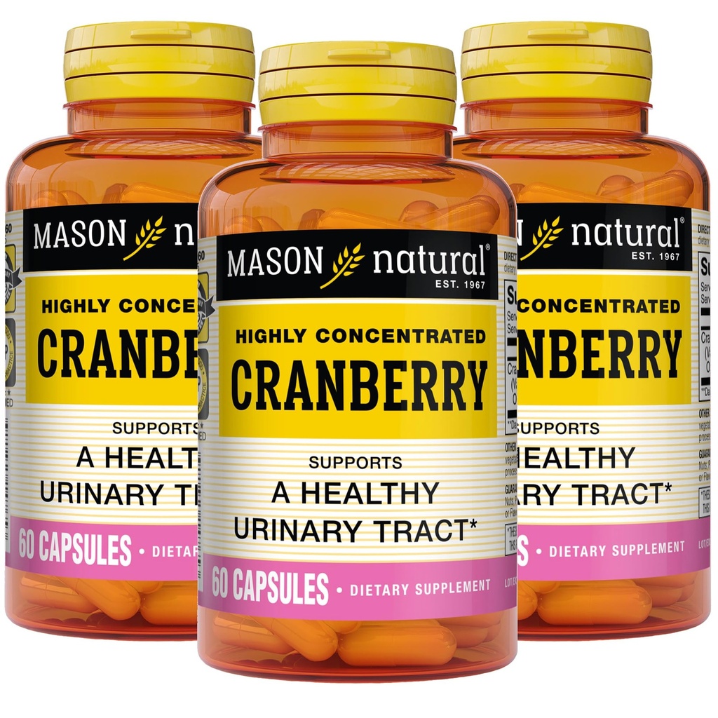 MASON NATURAL Cranberry Hochkonzentrierte 900 mg, 3 Monate Versorgung, Antioxidans & Immungesundheit, Unterstützt gesunde Harnwege, 3 Pack