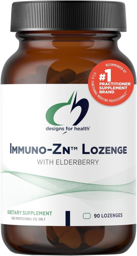 Conceptions pour la santé Immuno-Zn Lozenge - 25mg Zinc + Elderberry Dissolve comprimés rapide, supplément de soutien immunitaire - Non-OGM Délicieux fleur naturel de Berry (90 Lozenges)