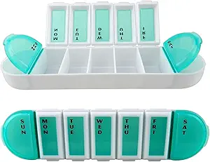 Efficiente 7-Day Pill Reminder Case per la prescrizione di medaglie, vitamine e integratori - rimanere organizzato e su pista con la vostra routine quotidiana di salute