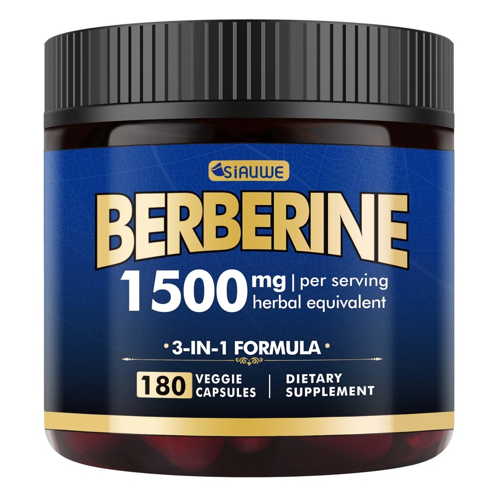 Supplément berbère - perte de poids berbère, haute puissance berbère 1500MG de Berbère HCL, plus Citrus Bergamot - pour le soutien métabolique, digestif et immunitaire - végétalien, non-OGM, 180 capsules