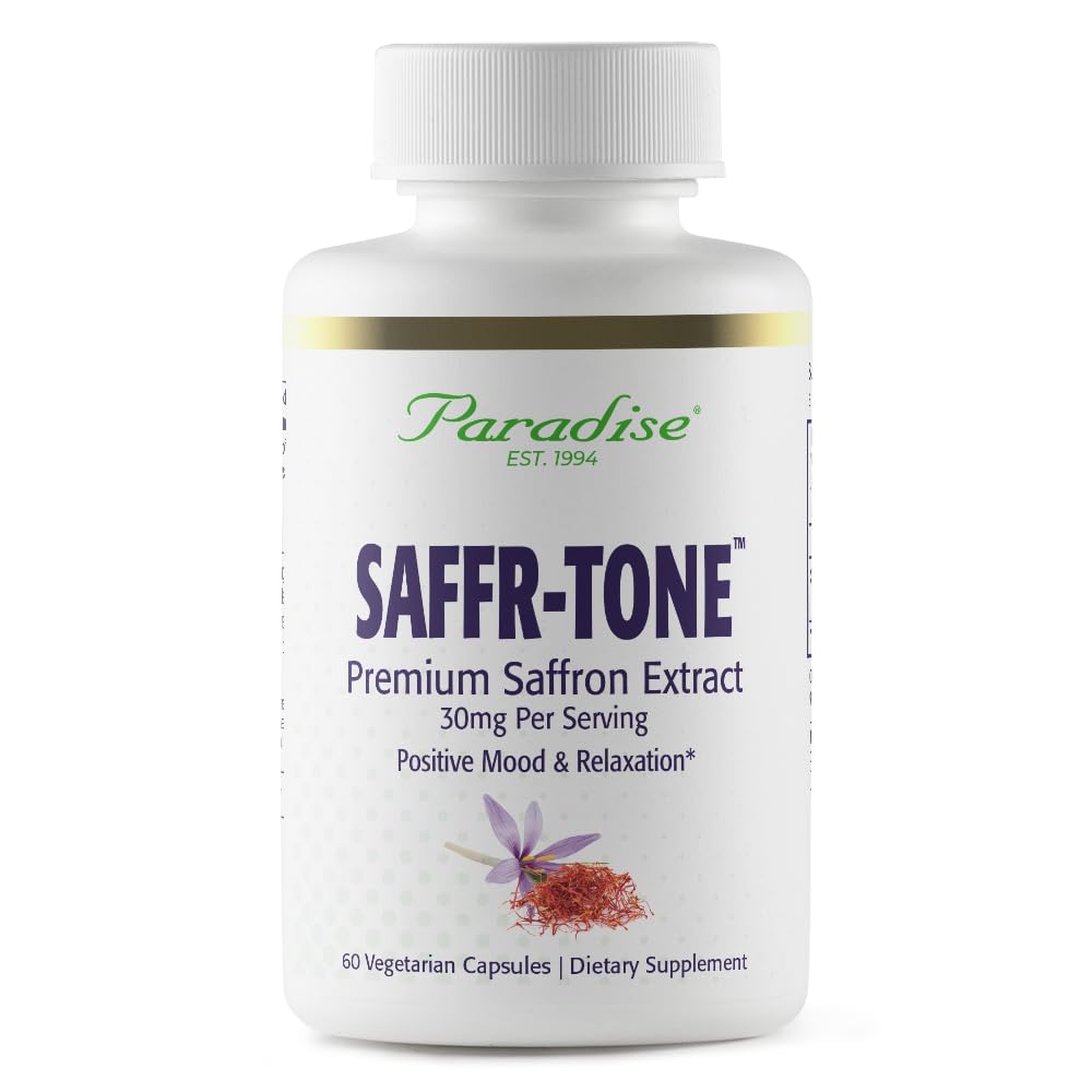 Paradise Herbs Saffr-Tone, Estratto di caffè verde, Estratto di spettro intero attivo, Super Potente, Ultra Pure, Vegan, Non OGM, Gluten Free, 60 capsule vegetariane