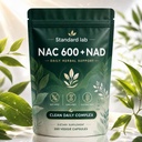 Standard Lab NAC 600mg & NAD+ Daily Complex Capsules, NAC Supplement, Non-GMO, Gluten Free, 300 Softgels (1PCS)