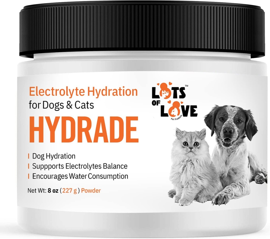 Polvere di HydrADE - Elettroliti per la disidratazione di cani e gatti - Idratazione per cani e gatti - Un sacco di prodotti per animali d'amore (8 Oz)
