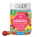 OLLY Essential Prenatal Gummy Multivitamin, Acido Folico, Vitamina D, Omega 3 DHA, Supporta la crescita sana e lo sviluppo del cervello, Citrus Berry - 84 Conte