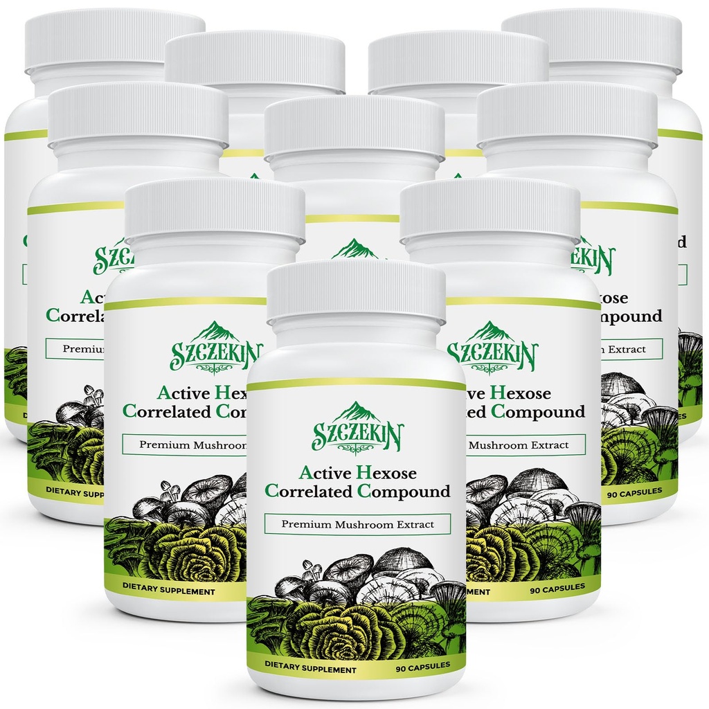 Hexose actif composé cordépendant 1500 mg supplément, supplément naturel d'extrait de champignons 8, système immunitaire, fonction hépatique, tueur naturel et cellules T activité, 900 capsules de Veggie