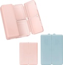 FYY 2 Pcs Daily Pill Organizer, 7 compartiments Portable Pill Case Travel Pill Organizer, [Folding Design] Pill Box for Purse Pocket to Hold Vitamines, huile de foie de morue, suppléments et médicaments-Pink+ Marine
