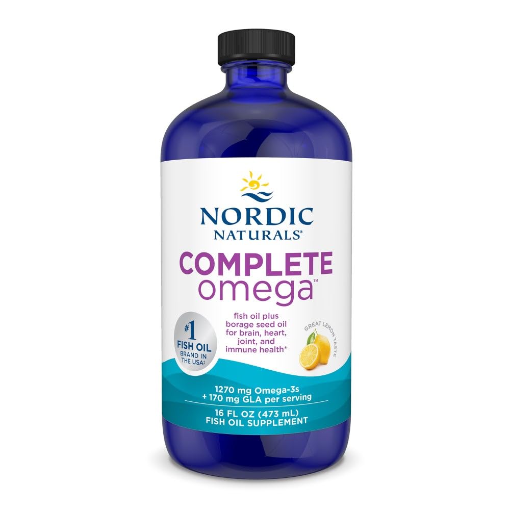 Nordic Naturals Complete Omega, Lemon Flavor - 16 oz - 1270 mg Omega-3 - EPA & DHA with Added GLA - Healthy Skin, Cognition, Positive Mood - Non-GMO - 96 Servings