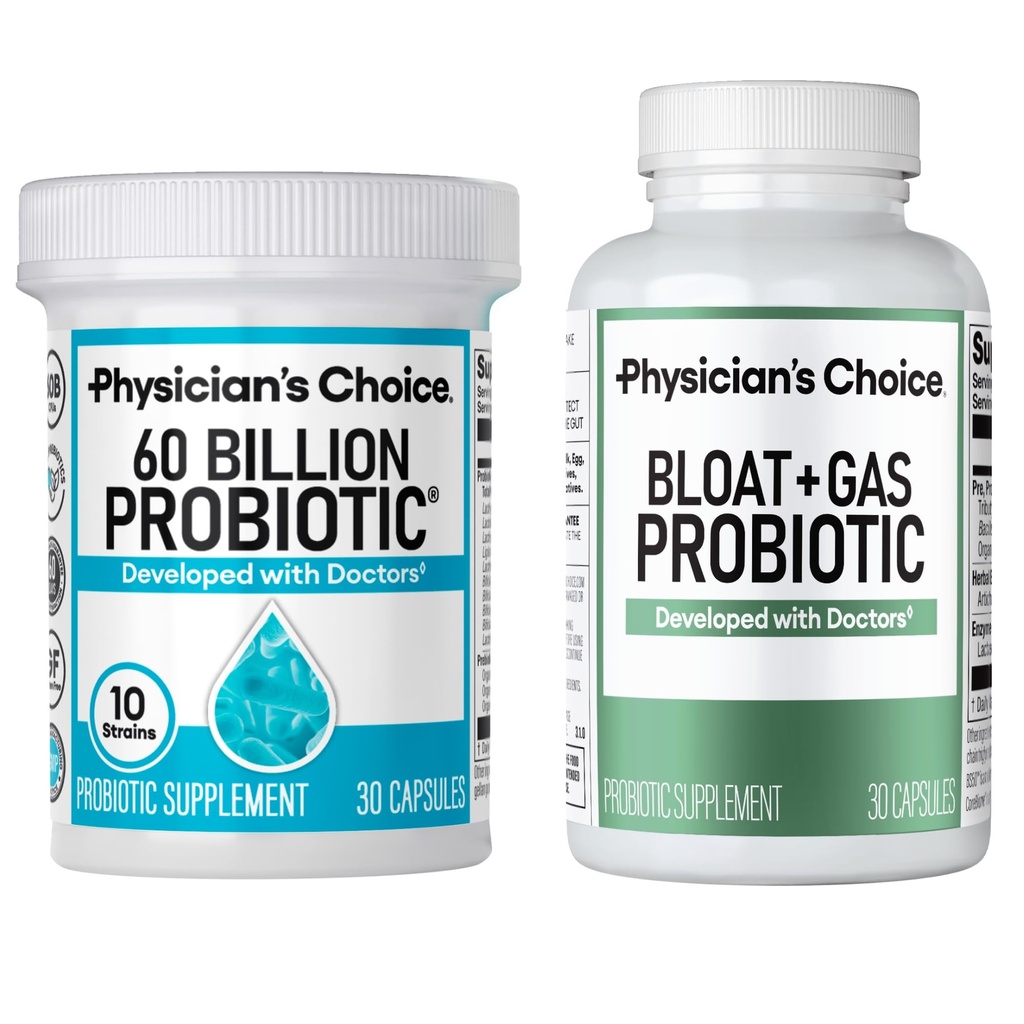 CHOIX du médecin Probiotique 30ct + 60 milliards de probiotique 30ct - Trousse de bien-être digestif