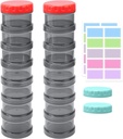 2 Pack 7 Tage Pille Organizer Fall Stapelbare wöchentliche Ergänzungen Vitamine Pillen Halter Spender Großtransluzent Schwarz mit Extra Lid