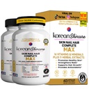 Korean Skincare, Skin Nail Hair Complete, Biotin with Folate, Magnesium, Vitamins, 60 Capsules (2)
