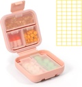 Dynippy Daily Pill Organizer 5 Compartiments Portable Hydraure Proof Petite Pill Case for Pocket Purse Travel Pill Box Portable Medicine Vitamine Fish Oil Holder Container (Pink)