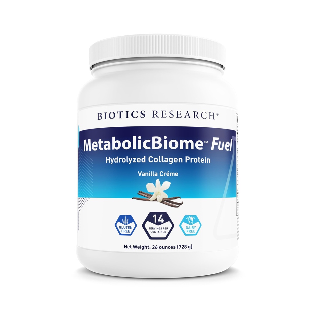 MetabolicBiome™ Fuel Hydrolyzed Collagen Protein, Vanilla - High-Performance Daily Shake, 20g Clean Protein, 9g Non-grain Fiber, 9g Healthy Fats, Microbiome Support, Allergen-free, 14 Servings