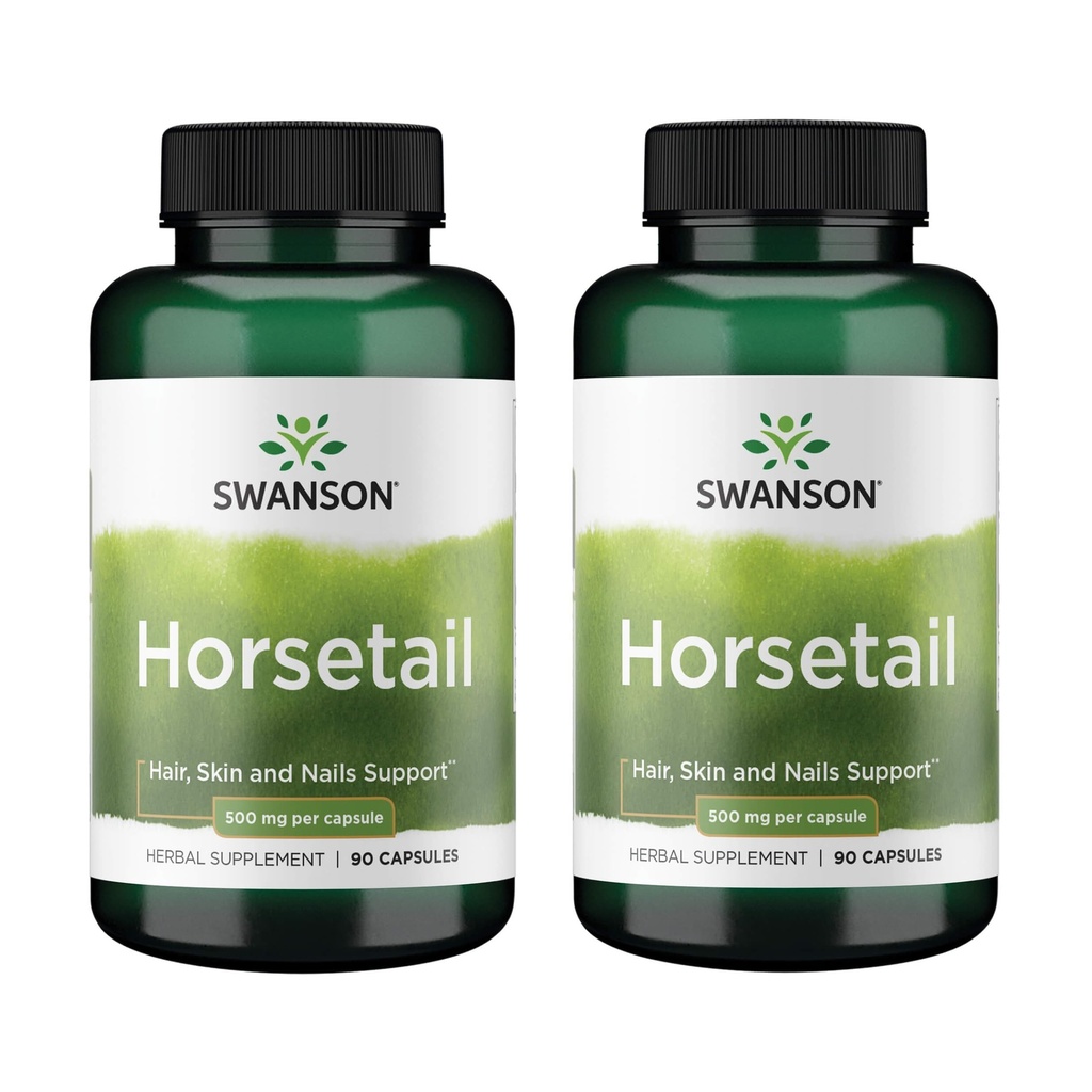 Swanson Equitazione - Integratore di erbe Sostenere Capelli Sani, Pelle & Unghie - Ingredienti naturali per la salute e il supporto del tratto urinario - (90 Capsule, 500mg Ogni) (2 Confezione)