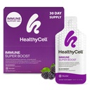 Healthycell Immune Super Boost Daily Liquid Supplement - Immununterstützungsergänzung für Erwachsene mit Echinacea, Elderberry, Vitamin C, Vitamin D, Calcium & Zink - 30 Gel Packs