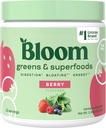 Bloom Nutrition Superfood Greens Powder, Digestive Enzyme w/Probiotics & Prebiotics, Gut Health, Bloating Relief für Frauen, Chlorella, 15 SVG (15 Servierungen (Pack von 1), Berry)
