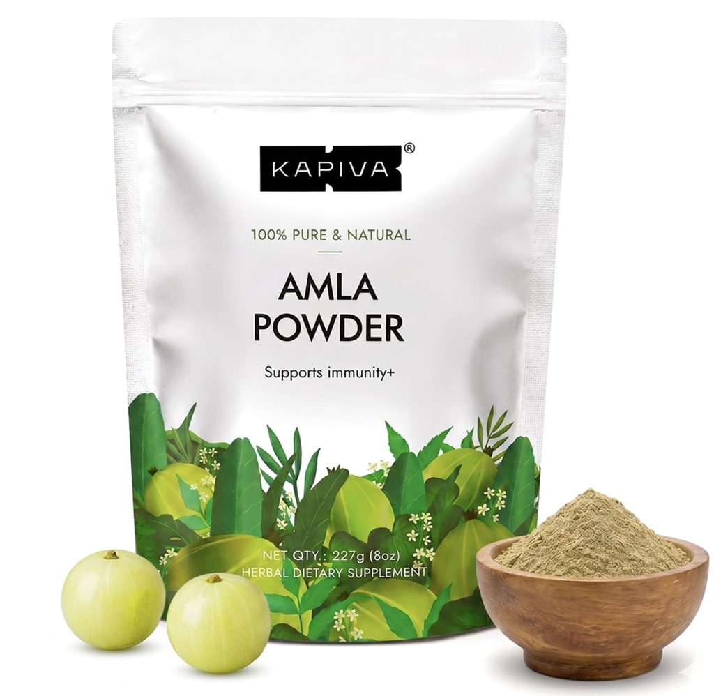 Kapiva Amla Powder 8 oz | Indian Gooseberry Powder | Natural Superfood | Vegan & Non-GMO | for Smoothies, Tea, Hair Care & Daily Wellness