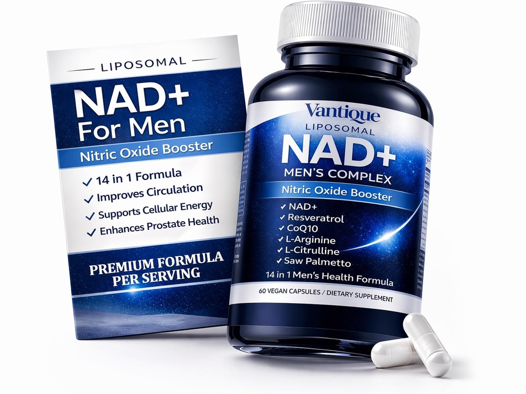 Vantique Men's NAD+ Supplement,Stamina & Cellular Energy Boost 60 Capsules