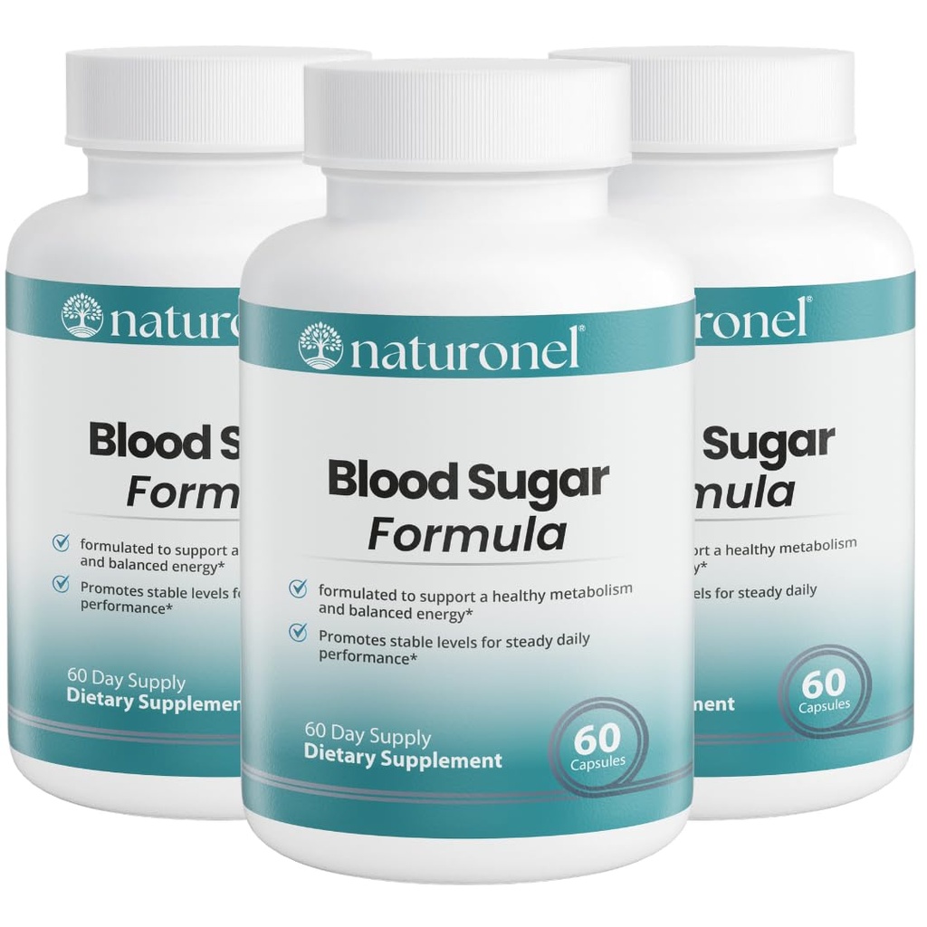 Blood Sugar Formula (3 Pack) Metabolic Support with Cinnamon, Banaba, Bitter Melon, Guggul, Licorice, Gymnema, Juniper, Alpha Lipoic Acid & Chromium | Made in USA, GMP Certified