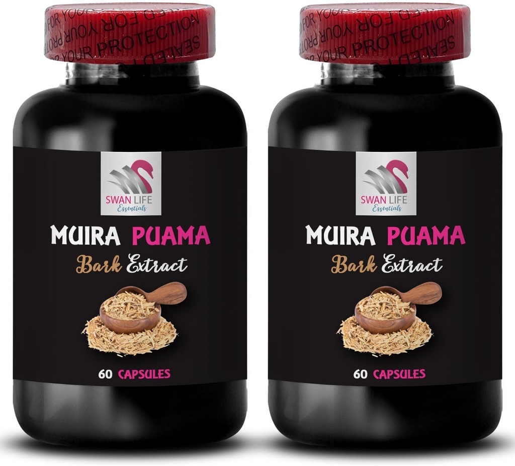 Mind & Body Balance - MUIRA PUAMA BARK EXTRACT - Energizing Plant Power, Boost Formula, Strength Support, Energy Synergy, Botanical Fuel, Herbal Awakening, Sustainable Energy 2 Bottiglie 120 Capsule