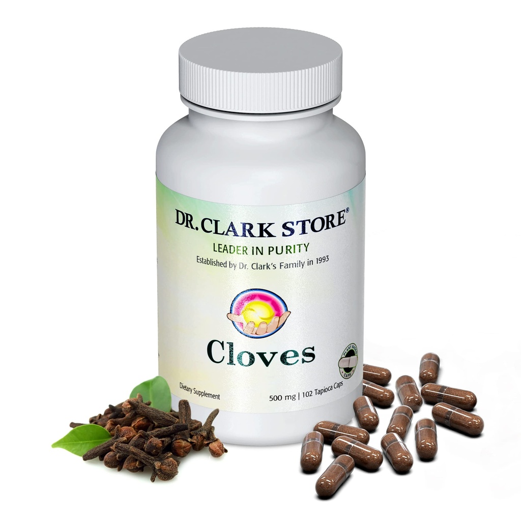 Dr Clark Store Cloves Vegetariano, 500mg, 102 capsule Tapioca – aiuta a mantenere le prestazioni del fegato e la circolazione del sangue