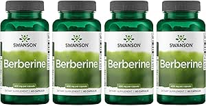 Swanson Berberine Supplement - 400 mg Jeder, 60 Kapseln - Berberine HCl mit Gesamt Wellness-Unterstützung (4 Packung)