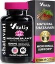 Shatavari capsule per le donne 1200mg - USA fatto Shatavari Root Supplemento per il supporto ormonale normale, Menopause & Menstrual Wellness - 60 capsule vegane