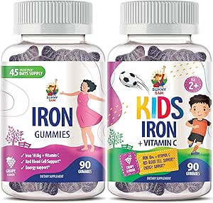 Gummie di Magnesio per Adulti - 200mg & Iron Gummies per Adulti - Vitamine di Ferro con Vitamina C
