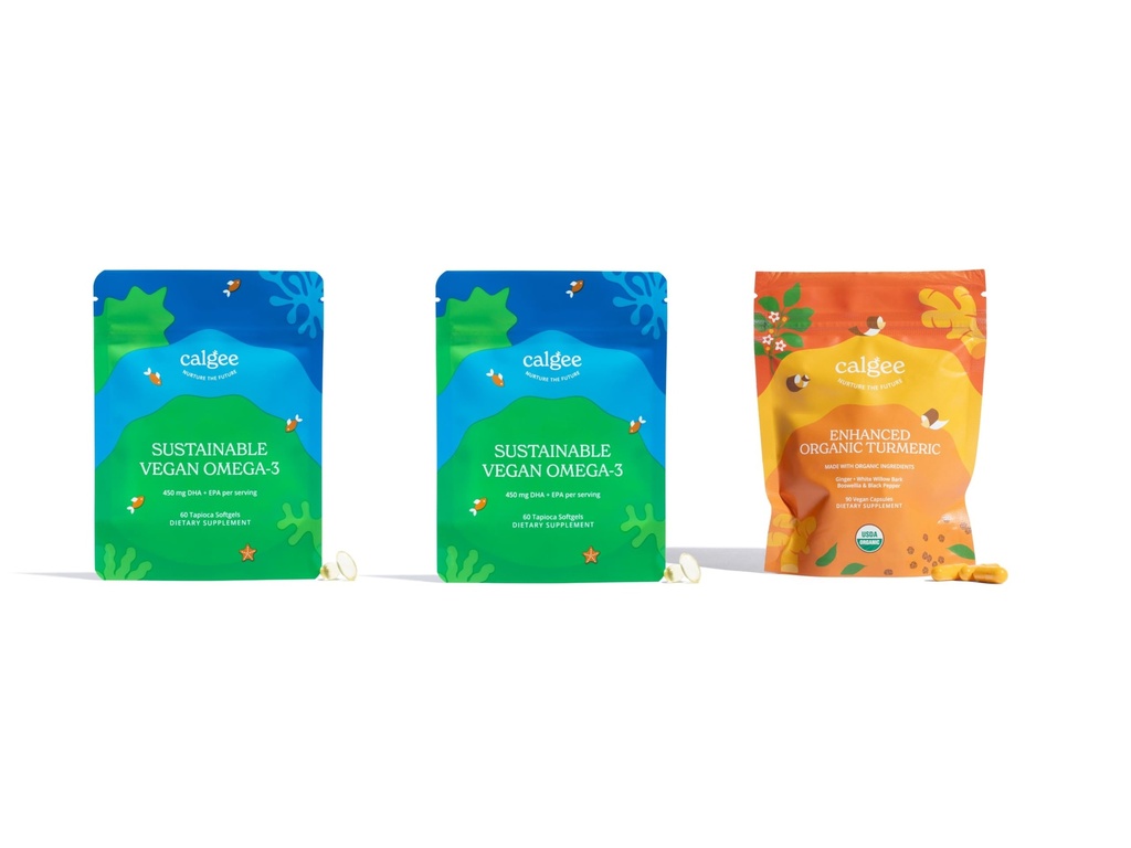 Vegan Omega-3 2-Pack + USDA Turmère biologique