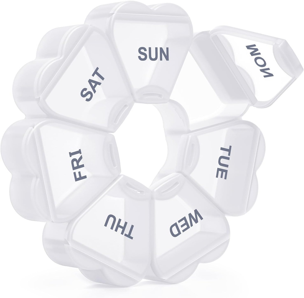 Große wöchentliche Pille Organizer, Pille Box 7 Tage, KAPENS Tägliche Vitamin-Fall große Kapazität Komponenten, Pillenbehälter für Fischöl Medizin Ergänzungen, Weiß