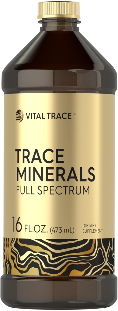 Carlyle Trace Minerals Supplément de 16 fl oz de spectre complet avec Magnésium de complexe liquide avec sulfate, lithium et Boron de légumes. Non-OGM et sans gluten par trace vitale