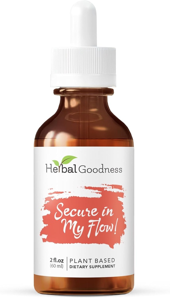 Herbal Goodness Sicher in meinem Flow | Menstrual Support Ergänzungen | langsamen Fluss Menstrual Ergänzungen, Mood-Unterstützung, Hormon-Gesundheit, hilft Entspannung, Stoffwechselunterstützung 2oz