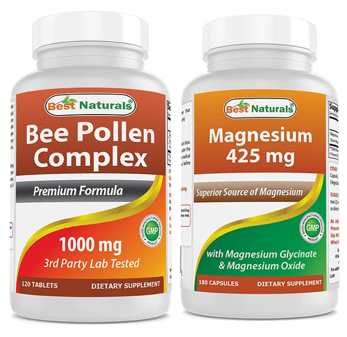 Best Naturals Bee Pollen Complex 1000 mg & Magnesium Glycinate 425 mg