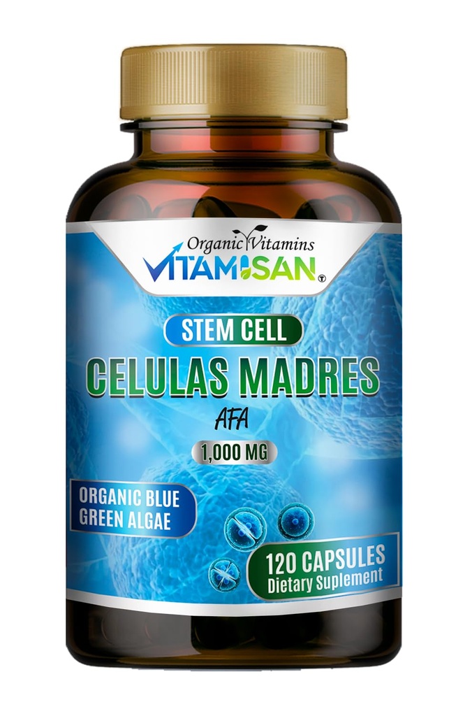 Celulas Madres AFA Stem Natural Cell 120 Kapseln 1000 mg Blue Green Algae Non GMO Gluten Free Aphanizomenon Flos-aquae celula Madre Suplement
