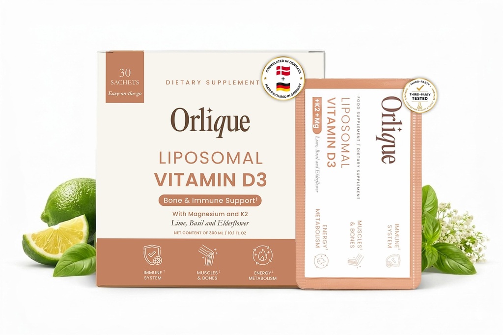 Liposomal Vitamin D3 K2 Magnesium | High Strength 100 mcg Vitamin D3 per Daily Dose | Immune & Bone Health, Muscles, High Bioavailability, Vegan | 30 Sachets of 10 ml Liquid Drops