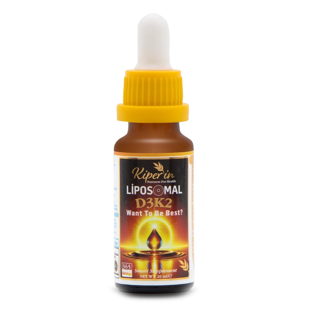 Kiperin Liposomal Vitamin D3 & K2 (MK4 & MK7) Drops – High Absorption Bone, Immune & Heart Support – 365-Day Supply Smart Supplement