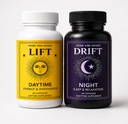 Lift & Drift Day & Night Wellness Bundle – Calm Energy, Focus & Stress Support + Relaxation & Sleep Support – Ashwagandha, Magnesium, Rhodiola, GABA & Maca – Vegan –120 Capsules