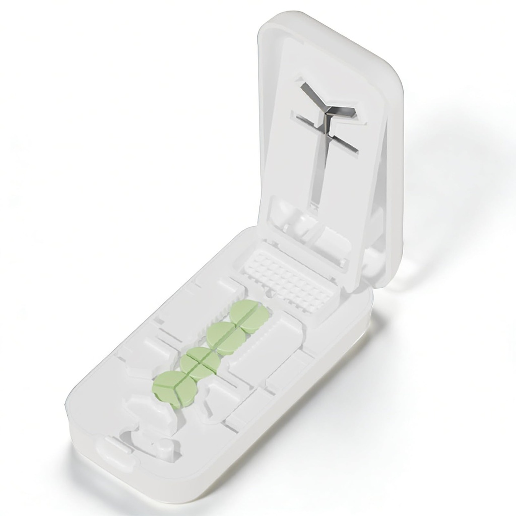 Pill Crusher, Pill Cutter Splitter for Small and Tiny Pills for Small Pills 1/4 (White)