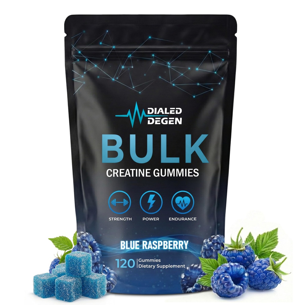Blue Raspberry Creatine Monohydrate Gummies – 5g Creatine Per Serving – Pre & Post Workout Muscle Growth, Strength & Performance Support – Vegan Sugar Free Creatine Gummies – 120 Count
