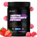 Creatine Gummies 5000mg – NSF Certified Creatine Monohydrate, Sugar Free, Vegan Chewables Creatine for Women and Men (90 Count, Strawberry)