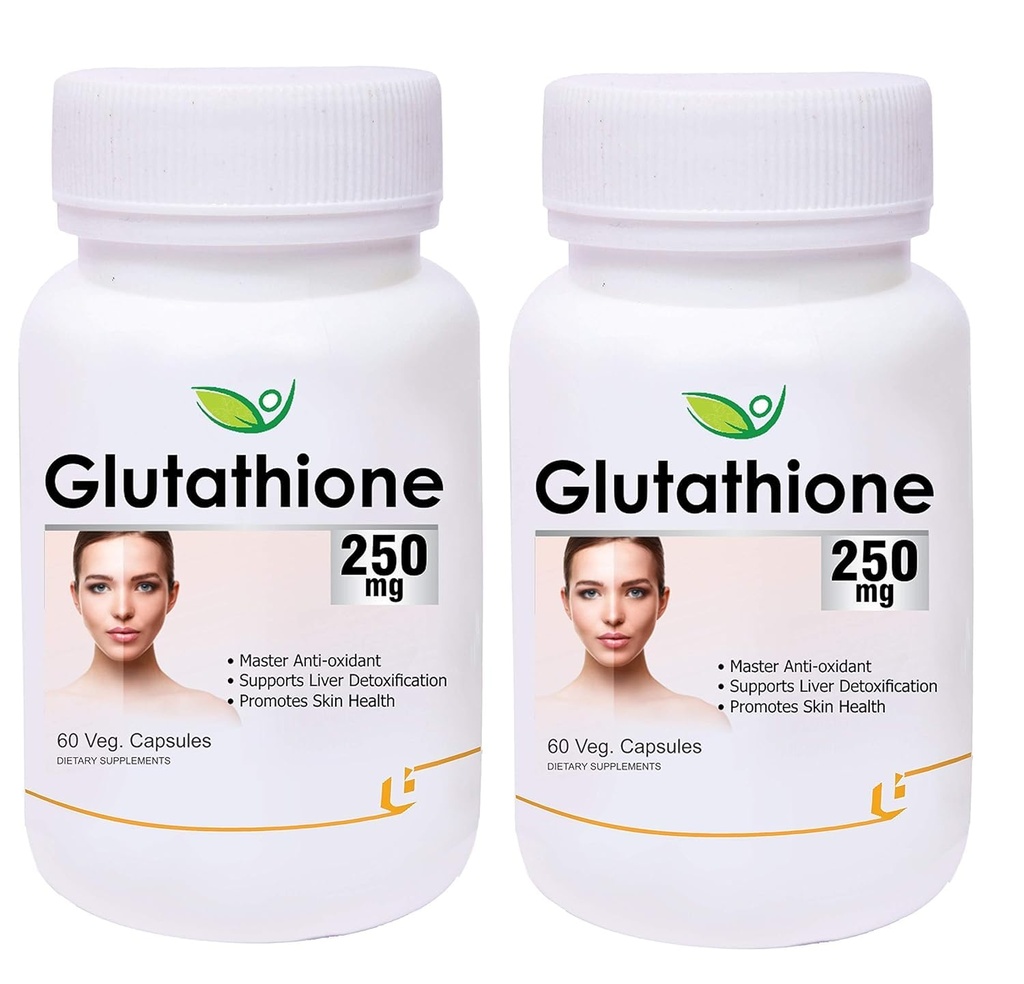 Generic Pub Glutathione 250mg Pack of - 2, Supports Skin Health (60 Veg Capsules)