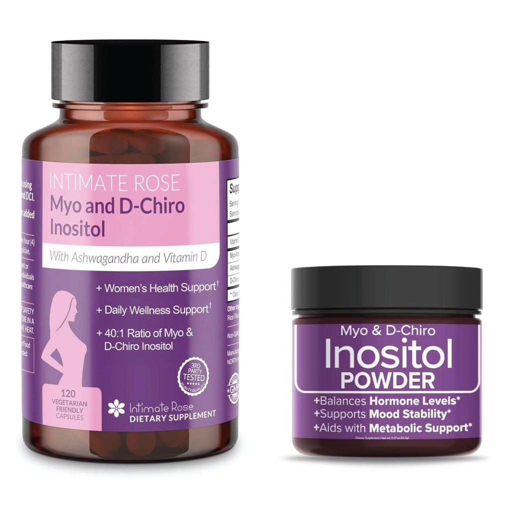 Sparen Sie 10% auf Ultimate Inositol Wellness Bundle – Myo-Inositol & D-Chiro Inositol Supplement Kapseln + Pulver für Hormonal Balance & PCOS Unterstützung