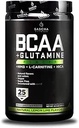 SASCHA FITNESS BCAA 4:1:1 + Glutamina, HMB, L-Carnitina, HICA | Miscela potente e istantanea della polvere con aminoacidi a catena ramificata (BCAAs) per Pre, Intra e post-allenamento |Natural Lime Flavor,362.5g