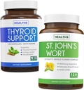 Bundle of St. John's Wort & Schilddrüsen-Unterstützung - Mood Boost & Balance Bundle - St. John's Wort (Non-GMO) mit leistungsstarken 900mcg Hypericin Extract & Schilddrüsen-Unterstützung mit Iodine für Energieverbesserung