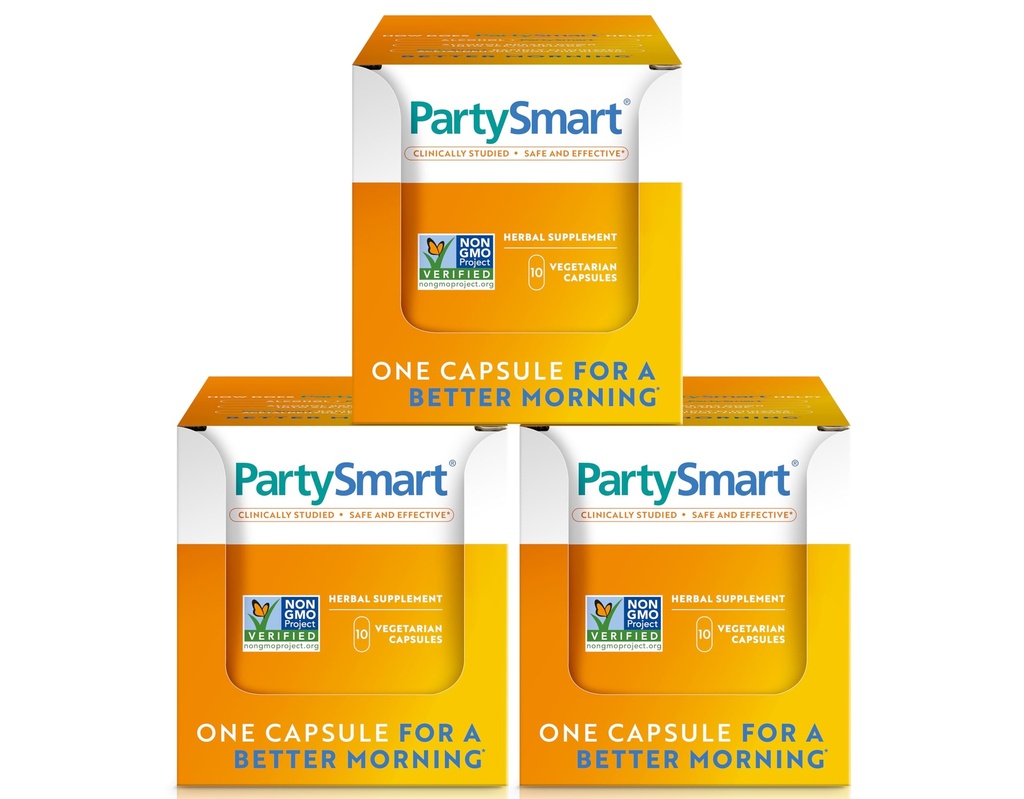Himalaya PartySmart, 10 Einzelkapseln - Alkohol Breakdown Liver Unterstützung für einen besseren Morgen nach dem Trinken - Pflanzenbasiert, Vegan, Non-GMO, Glutenfrei, Klinisch untersucht (Pack von 3)