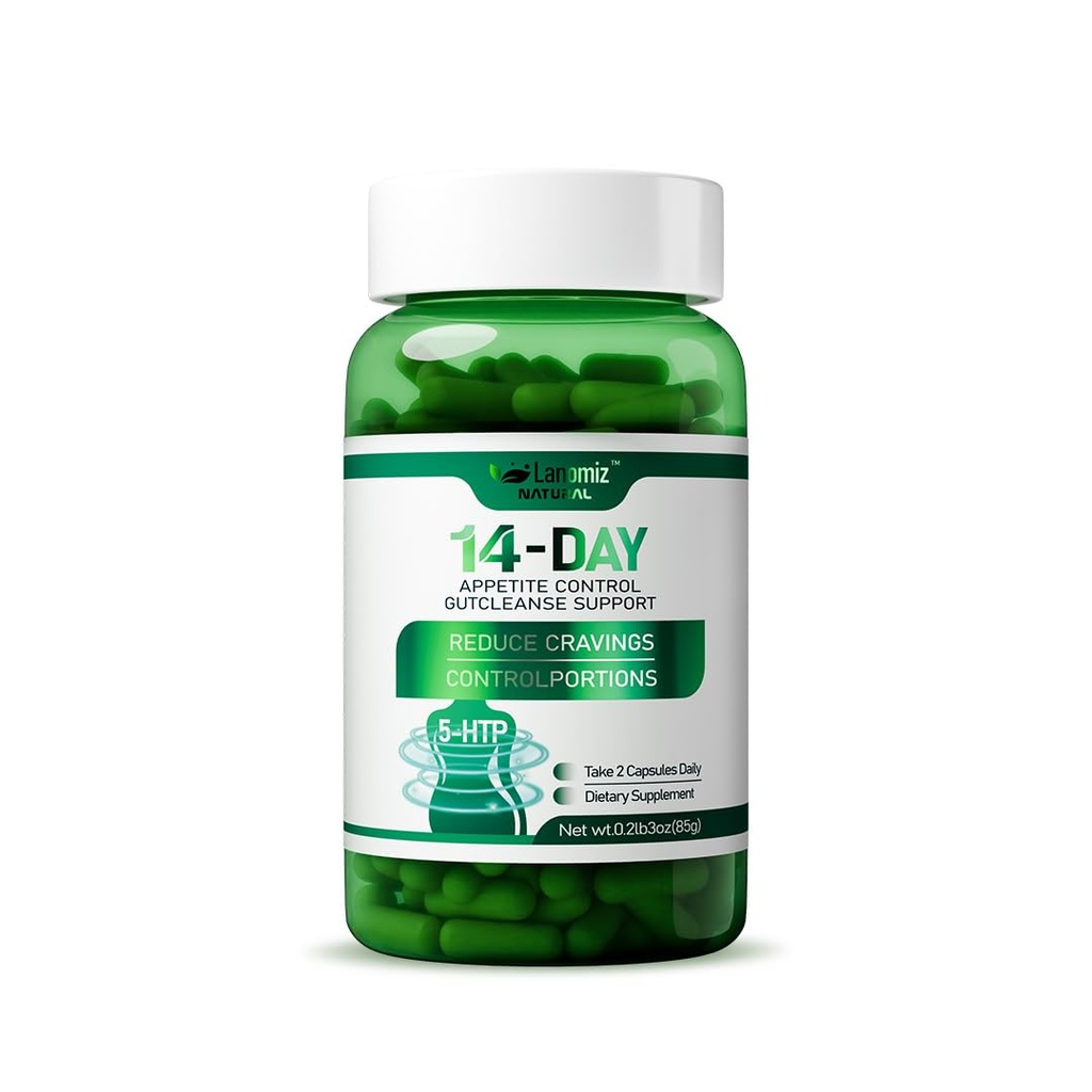 14DAY Appetite & Craving Control Gut Health Complex Featuring Delayed-Release Probiotics & White Kidney Bean Extract 5-HTP(5-hydroxytryptophan) 60 Vegetarian Capsules