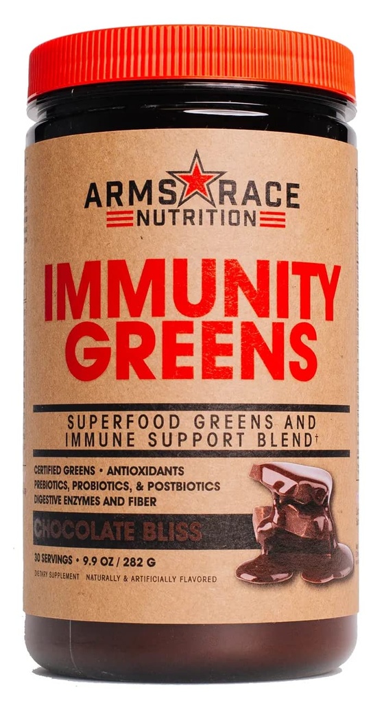 Arms Race Nutrition Immunity Greens Superfood Greens and Immune Support Blend - 9.2 oz. (30 Servings) (Chocolate Bliss)