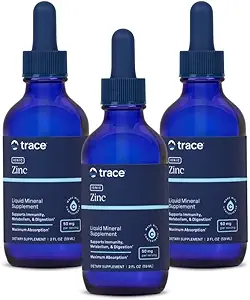 Trace Minerals Ionic Zink - Immunsystem-Supplement - Essential Mineral Supplement mit Magnesium, Kupfer & Chloride - Gesunde Haut & Wachstumsunterstützung - 2 fl oz (Über 144 Servietten)