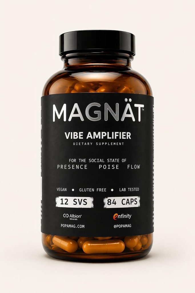 MAGNÄT Alcohol Alternative Nootropic Supplement for Mood, Focus & Relaxation – Social Performance Capsules, Caffeine Free, 12 Servings