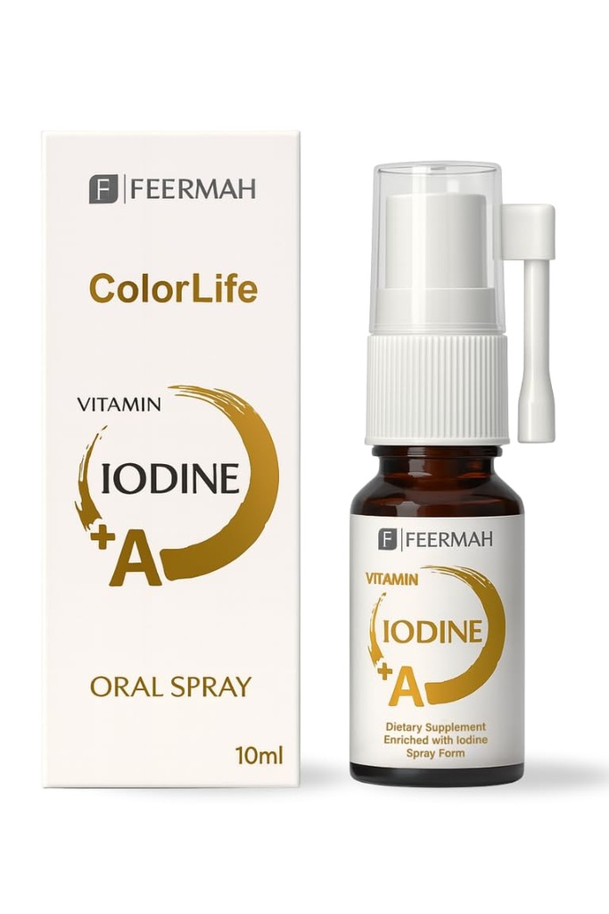 Colorlife Vitamin A + Iodine Supplement - Thyroid Support, Energy & Immune Health Spray | Innovative Patent-Pending Formula